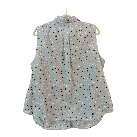 Lands End Shirt No Iron Supima Button Up Blue/White Stripe Long Sleeve Women 1X - Picture 5 of 5